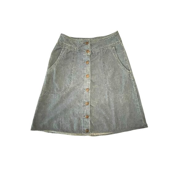 Western Denim Skirt - Size 26 - Cowgirl Style - Button Front - Hip Pockets - EUC - Picture 1 of 5